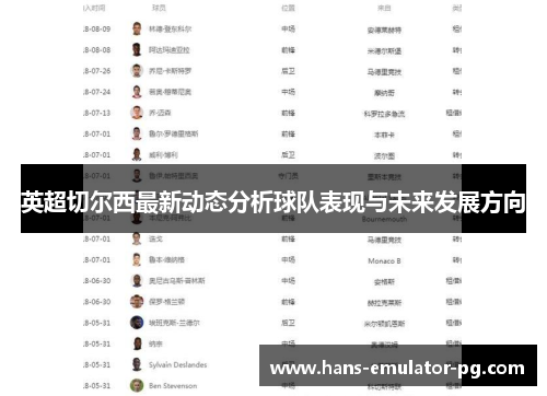 英超切尔西最新动态分析球队表现与未来发展方向